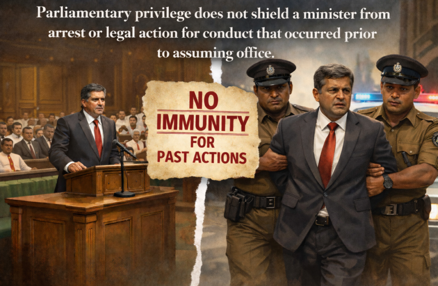 When Power Meets Accountability: What Sri Lanka’s Government Must Do When a Minister Faces Criminal Charges