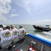 On the water with boat support